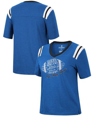 Colosseum Athletics Kentucky Wildcats 15 Min Early Football V-neck T-shirt - Blue