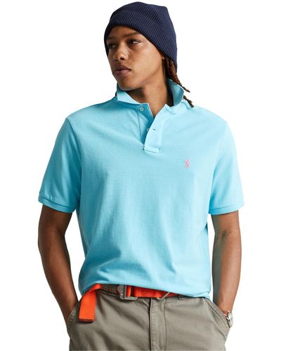 Polo Ralph Lauren Custom Slim Fit Mesh Polo Shirt - Blue