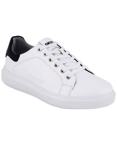 DKNY Smooth Leather Sneakers - White