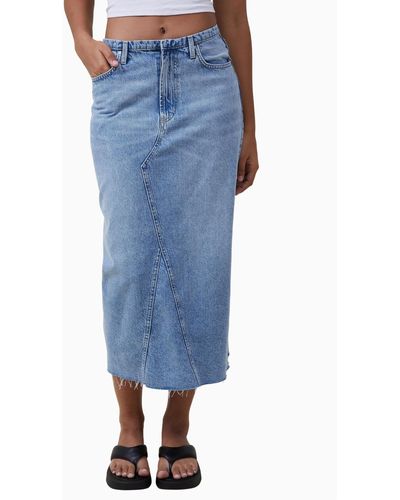 Cotton On Maxi Denim Skirt - Blue