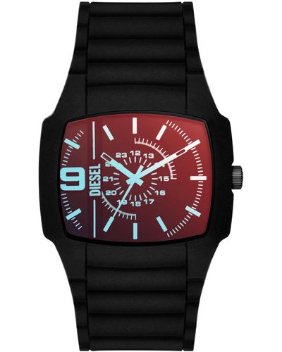 DIESEL Cliffhanger Three-hand Silicone Watch 45mm - Black