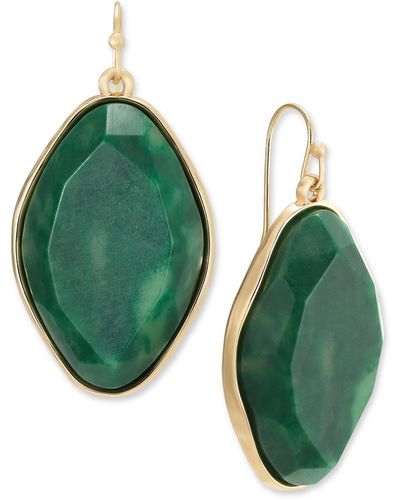 Style & Co. Oval Color Stone Drop Earrings - Green
