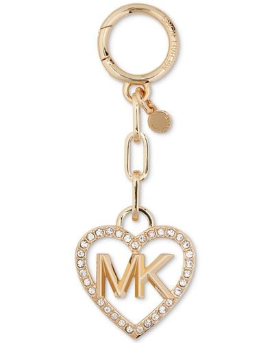 Michael Kors Michael Charms Metal Mk Heart Pave Key Charm - Metallic