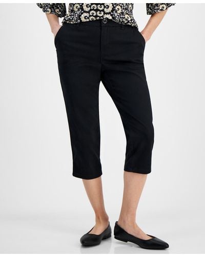 Style & Co Womens Snap-Button Capri Pants (6, Stonewall)