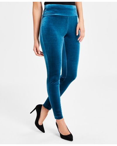 INC International Concepts Velvet Non-seam Skinny leggings - Blue