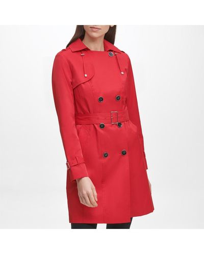 Cole Haan Classic Trench Coat - Red