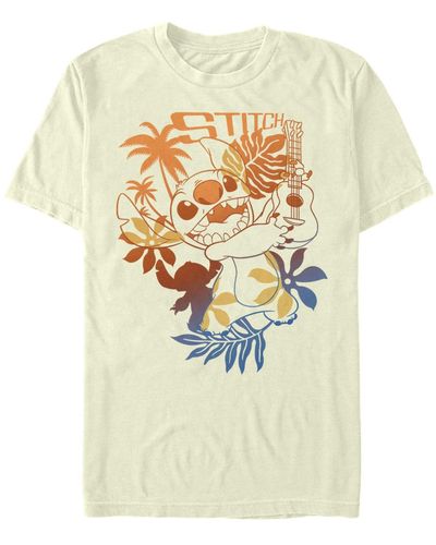 Fifth Sun Lilo Stitch Aloha Stitch Short Sleeve T-shirt - Natural