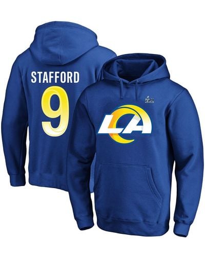 Fanatics Matthew Stafford Los Angeles Rams Super Bowl Lvi Big And Tall Name And Number Pullover Hoodie - Blue