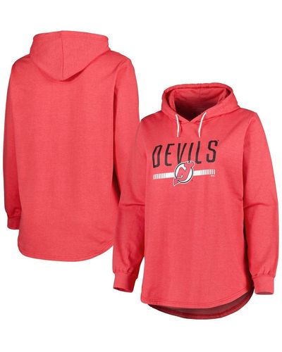 Profile New Jersey Devils Plus Size Fleece Pullover Hoodie - Red