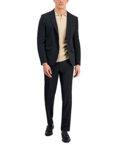HUGO By Boss Modern Fit Herringbone Suit - Black