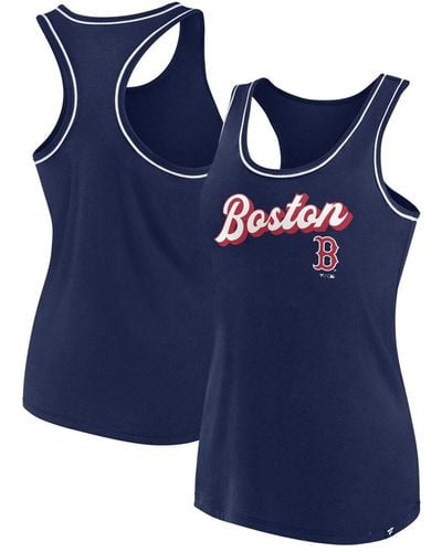 Fanatics Boston Red Sox Wordmark Logo Racerback Tank Top - Blue