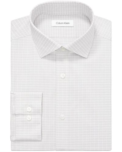 Calvin Klein Steel+ Slim Fit Stretch Wrinkle Free Dress Shirt - White