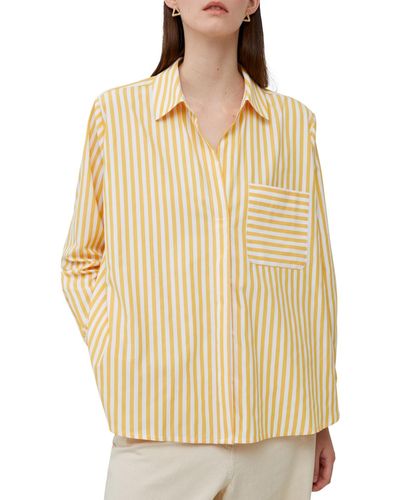 French Connection Striped Point Collar Long Sleeve Top - Natural