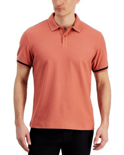 Alfani Regular-fit Tipped Polo Shirt - Red