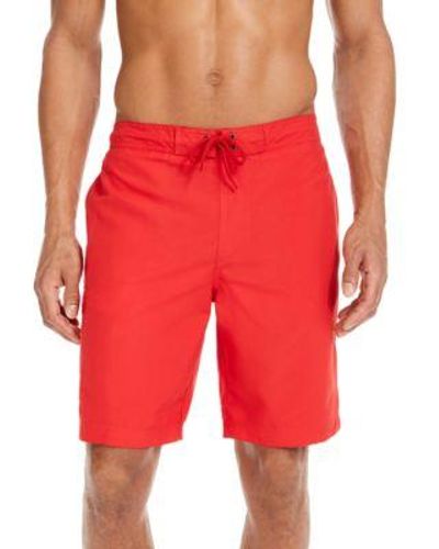 Club Room Solid Quick-dry 9" E-board Shorts - Red