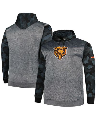 Fanatics Chicago Bears Big And Tall Camo Pullover Hoodie - Black