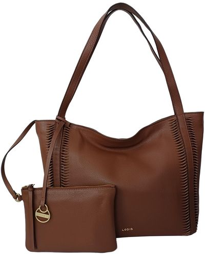 Lodis Erica Leather Tote - Brown