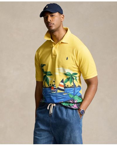 Polo Ralph Lauren Big & Tall Beach-print Cotton Mesh Polo Shirt - Blue