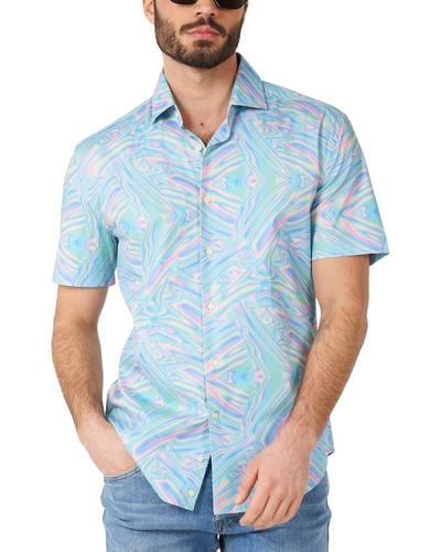 Opposuits Short-sleeve Holo-perfect Shirt - Blue