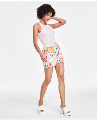 BarIII Floral-print Linen Blend Shorts - Multicolor