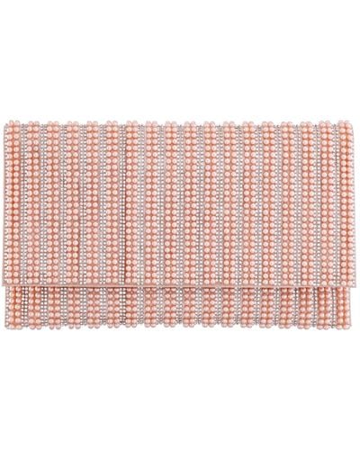 Nina Allover Imitation Pearl And Crystal Envelope Clutch - Pink