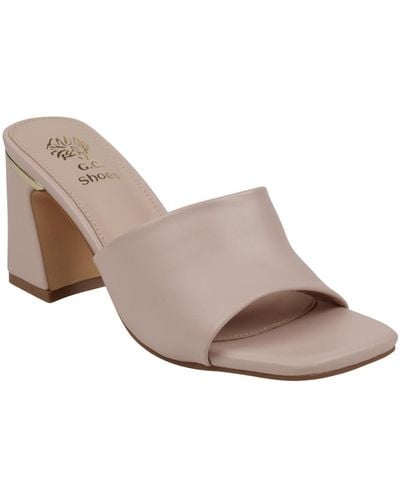 Gc Shoes Soho Square Toe Block Heel Dress Sandals - Gray