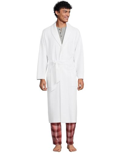 Lands' End Waffle Robe - White