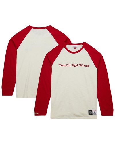 Mitchell & Ness Detroit Red Wings Legendary Slub Vintage-like Raglan Long Sleeve T-shirt