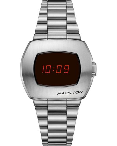 Hamilton Swiss Digital Pulsar Stainless Steel Bracelet Watch 34.7x40.8mm - Metallic