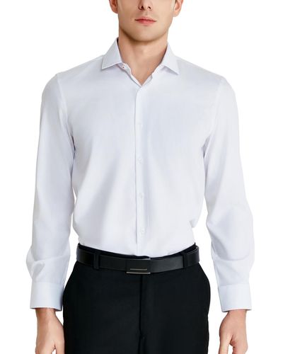 Tallia Slim-fit Solid Poplin Dress Shirt - White