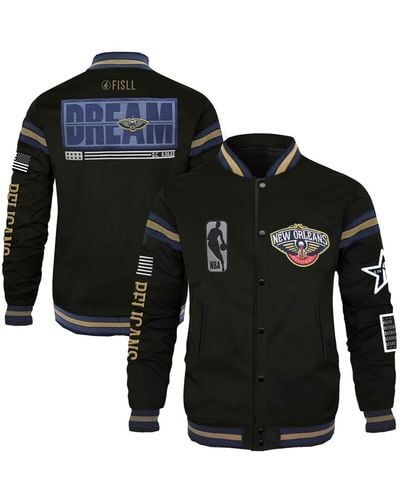 FISLL And X History Collection New Orleans Pelicans Full-snap Varsity Jacket - Black