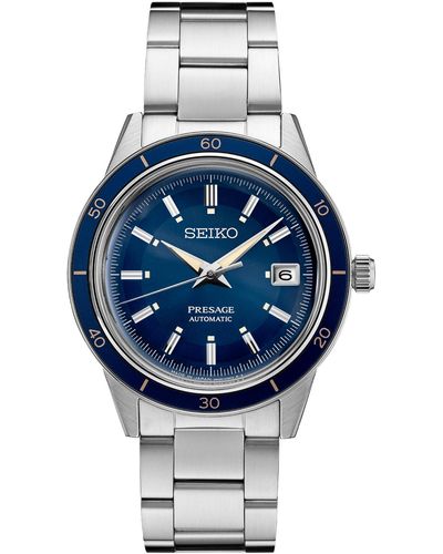 Seiko Automatic Presage Stainless Steel Bracelet Watch 41mm - Blue