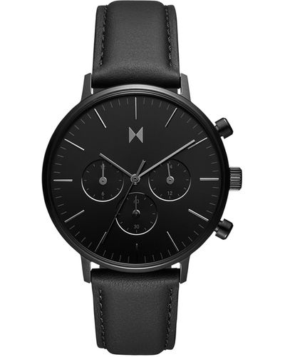 MVMT Quartz Legacy Leather Watch 42mm - Black