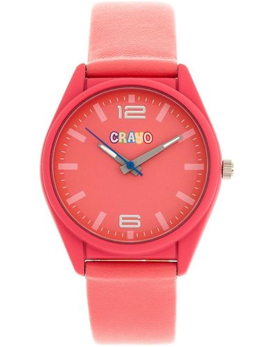 Crayo Dynamic Leatherette Strap Watch 36mm - Pink