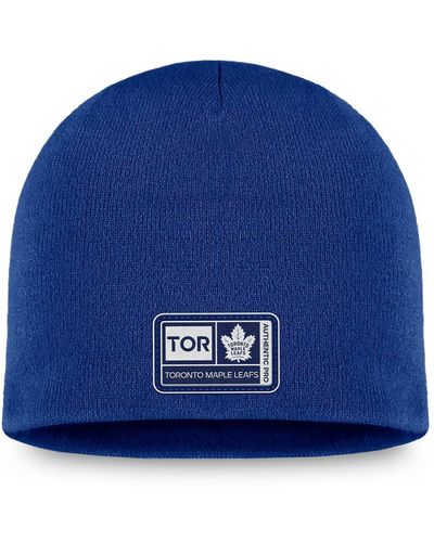 Fanatics Toronto Maple Leafs Authentic Pro Training Camp Knit Hat - Blue