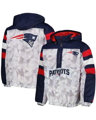 Men's Starter Navy/Red New England Patriots Running Back Full-Zip Hoodie