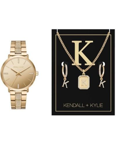 Kendall + Kylie Kendall + Kylie Analog -tone Metal Alloy Bracelet Watch 38mm Gift Set - Black