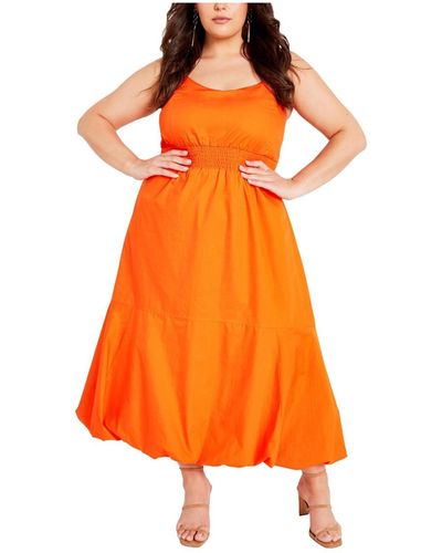 City Chic Plus Size Eliza Dress - Orange