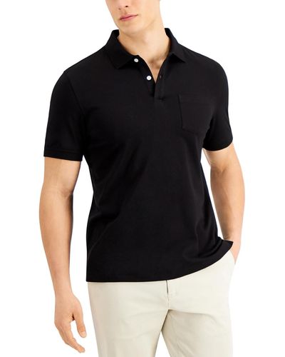 Club Room Solid Jersey Polo - Black