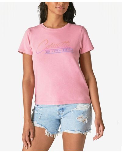 Lucky Brand Cotton Corvette T-shirt - Pink