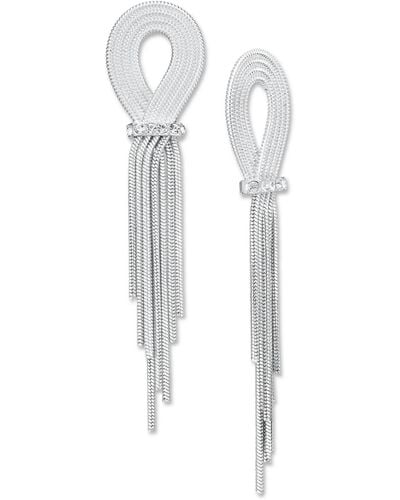 INC International Concepts Pave Looped Chain Statement Earrings - White