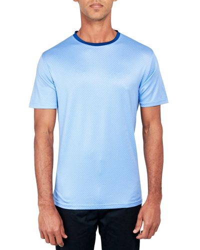 Society of Threads Regular-fit Broken Stripe Performance T-shirt - Blue