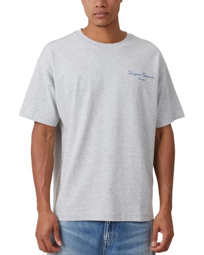 Cotton On Box Fit Text T-shirt - Gray