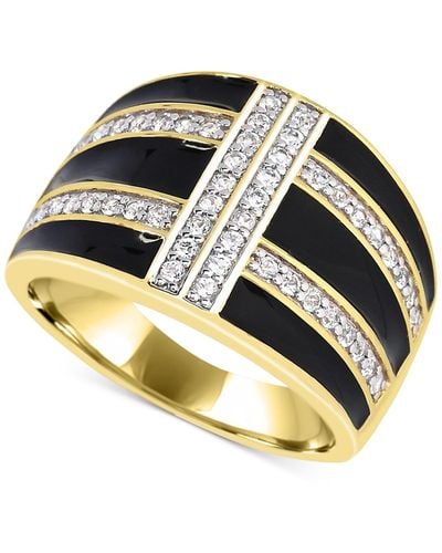 Macy's 14k Gold Plated Ring - Black