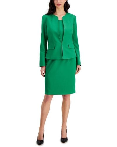 Le Suit Collarless Dress Suit - Green