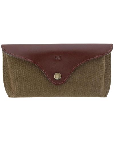 Trafalgar Charing Cross Leather And Canvas Snap Glasses Case - Brown