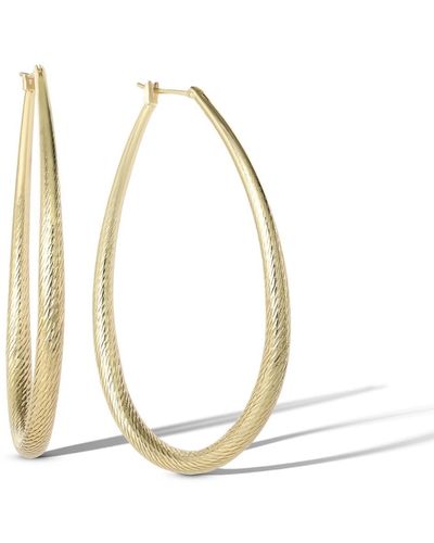 Jessica Simpson Oval Textured Hoop Earrings - Metallic