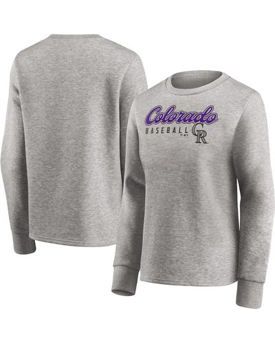 Fanatics Colorado Rockies Crew Pullover Sweater - Gray