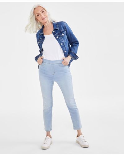 Style & Co. Mid-rise Pull-on Capri Jeans leggings - Blue