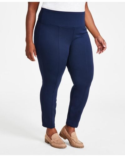 Style & Co. Plus Size Pull-on Ponte Knit Pants - Blue
